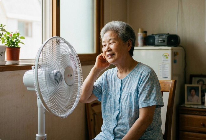 어르신의 건강을 위한 시원한 바람