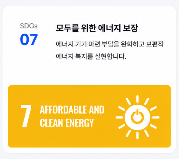 SDGs 07 모두를 위한 에너지 보장
